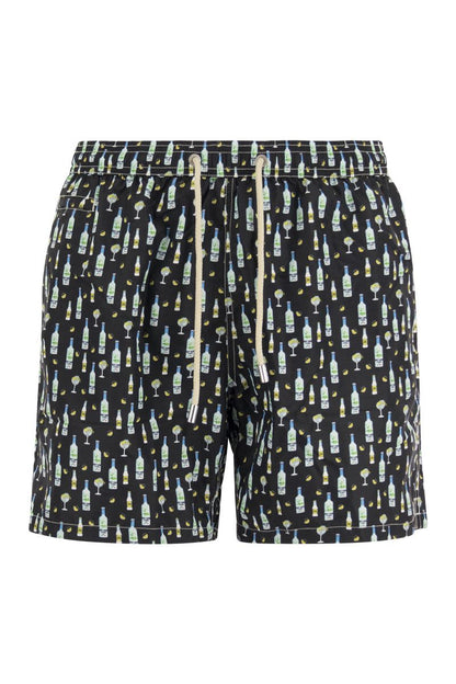 Lightweight fabric swim boxer shorts with print - VOGUERINI