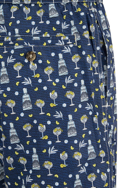 Lightweight fabric swim boxer shorts with print - VOGUERINI