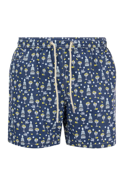 Lightweight fabric swim boxer shorts with print - VOGUERINI