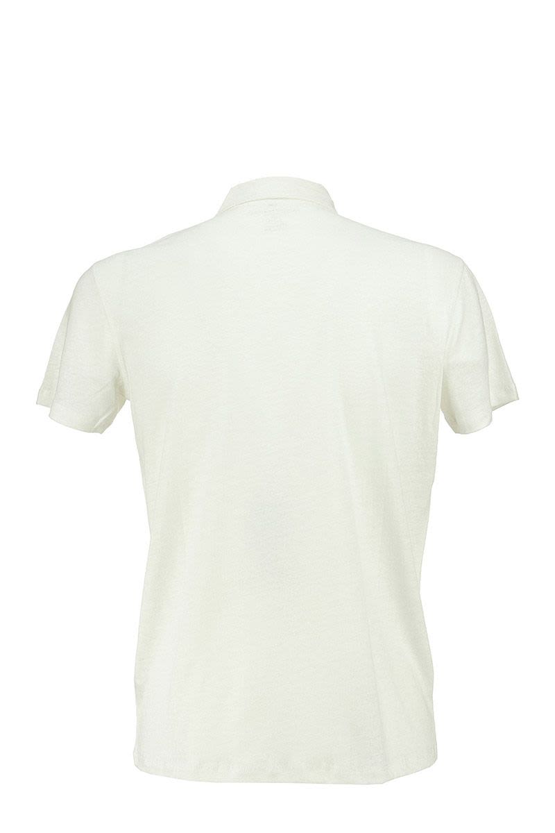 Linen polo shirt with short sleeves - VOGUERINI