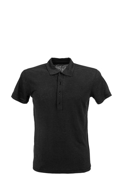 Linen polo shirt with short sleeves - VOGUERINI