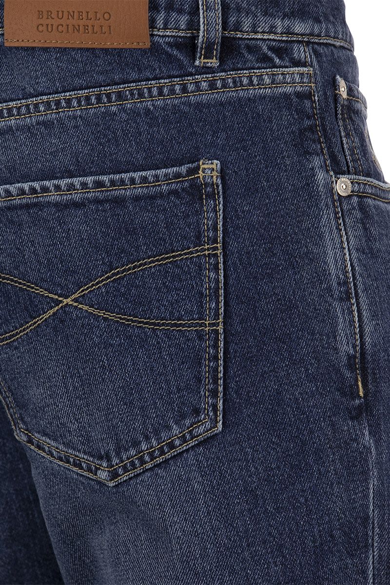 Five-pocket slim fit trousers in comfort denim - VOGUERINI