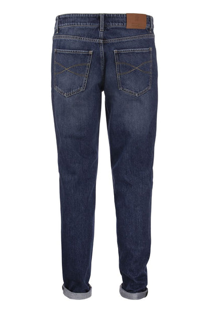 Five-pocket slim fit trousers in comfort denim - VOGUERINI