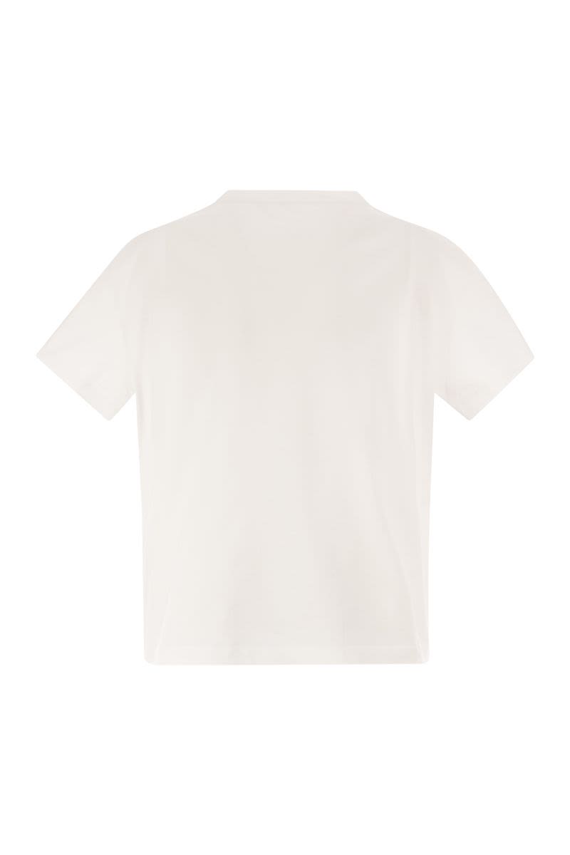 Lightweight cotton jersey T-shirt with shiny detailing - VOGUERINI