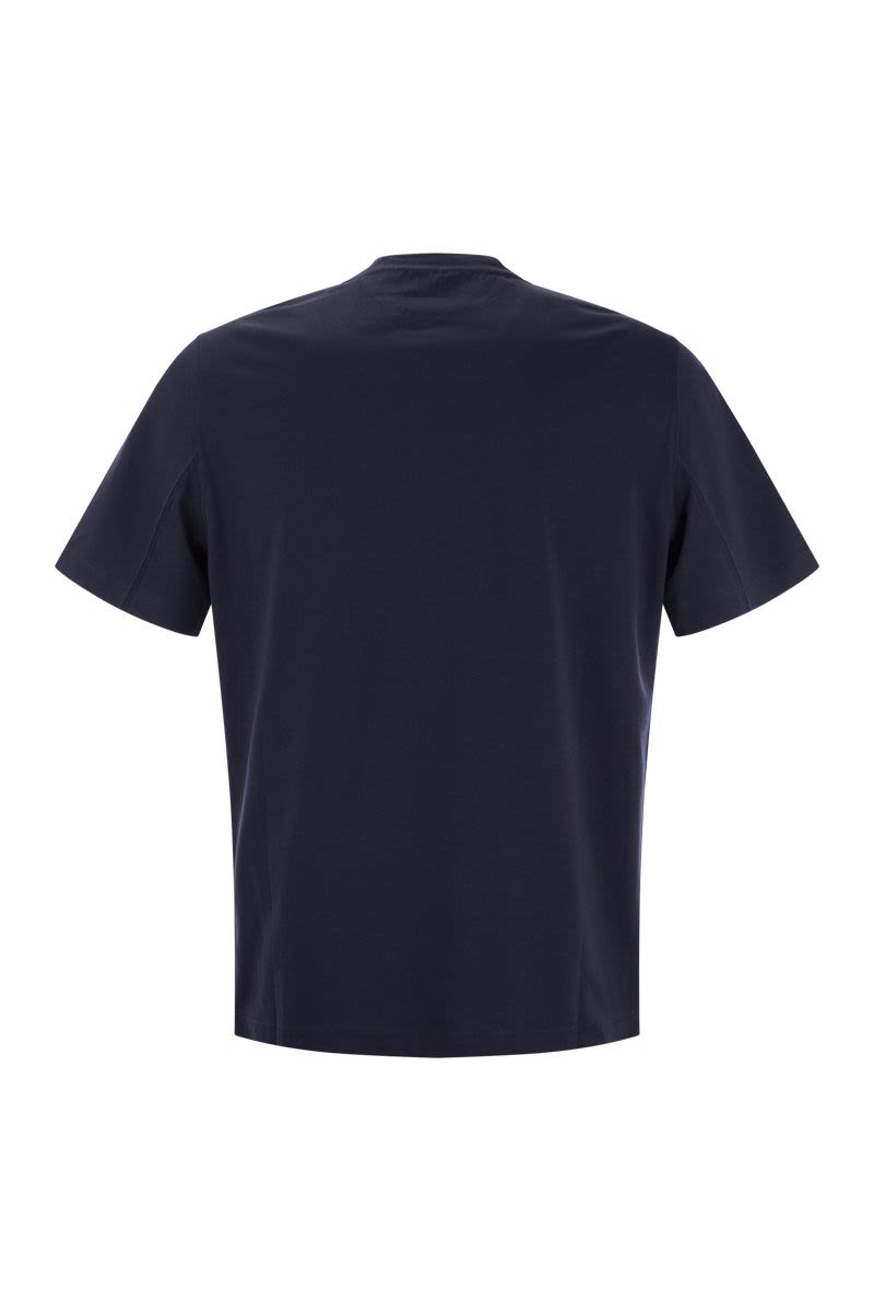 Slim fit crew-neck T-shirt in cotton jersey with logo - VOGUERINI