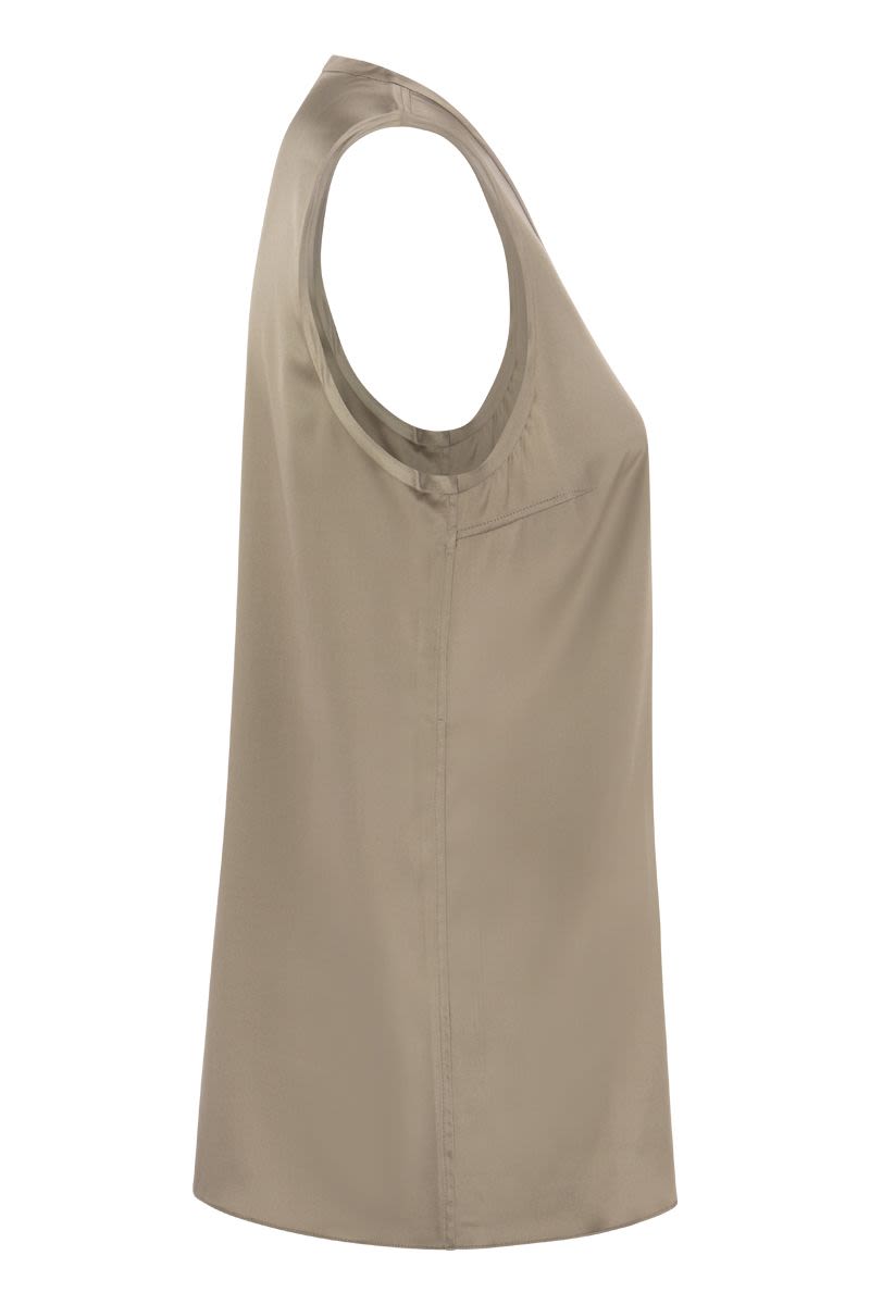 Stretch silk satin Top - VOGUERINI