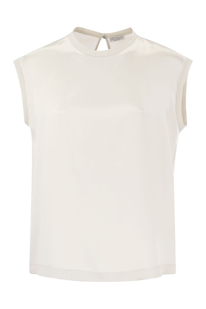 Silk t-shirt with monili details - VOGUERINI