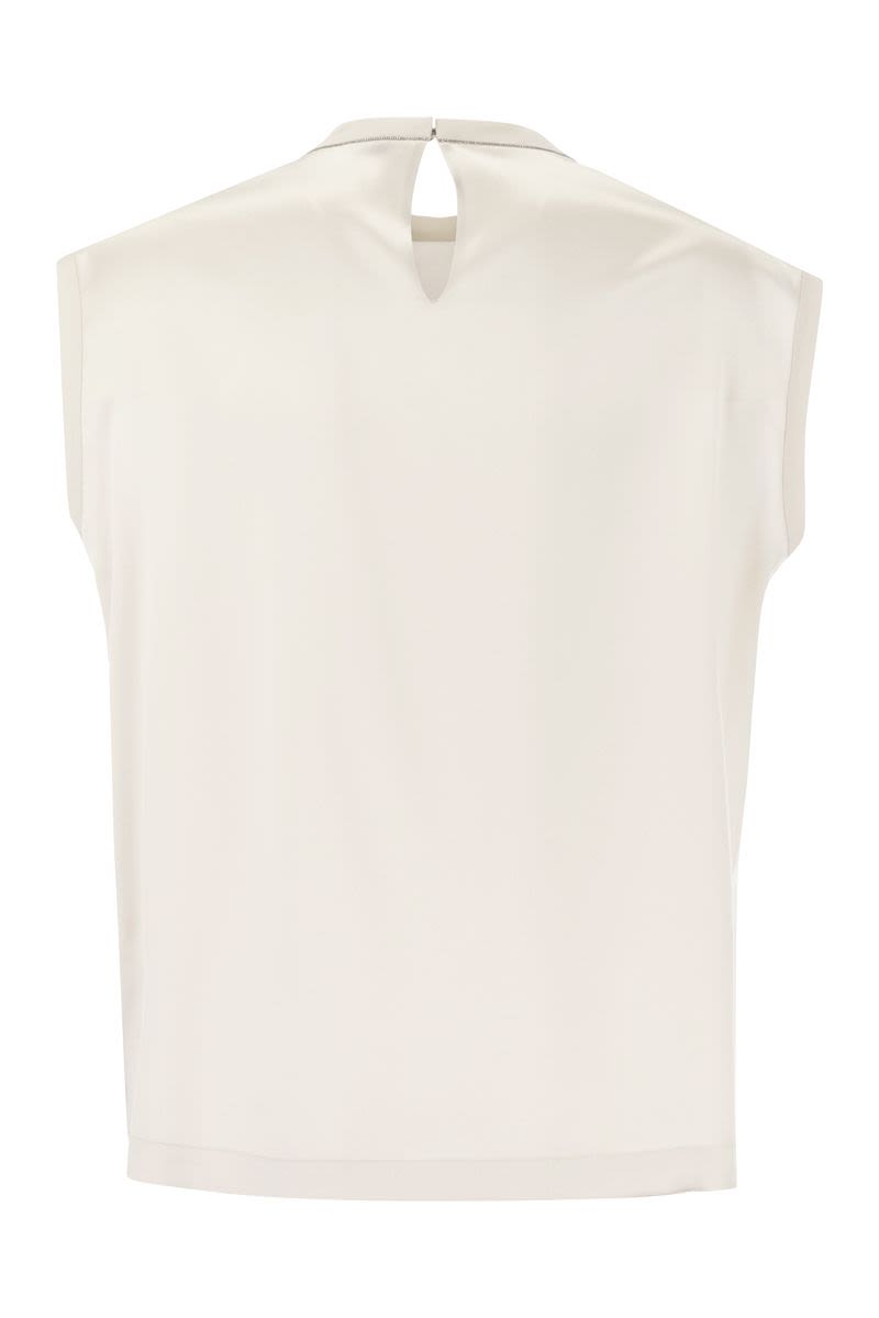 Silk t-shirt with monili details - VOGUERINI