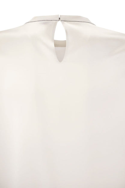 Silk t-shirt with monili details - VOGUERINI