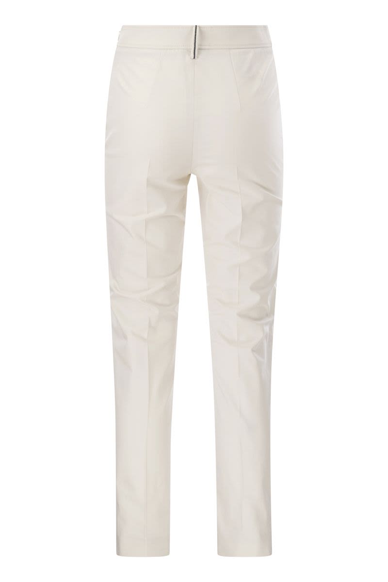 Cotton twill Capri trousers with necklace - VOGUERINI