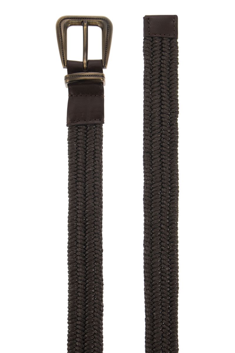 Rustic woven linen belt - VOGUERINI