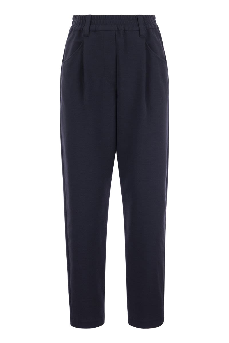 Baggy trousers in stretch cotton interlock Couture - VOGUERINI