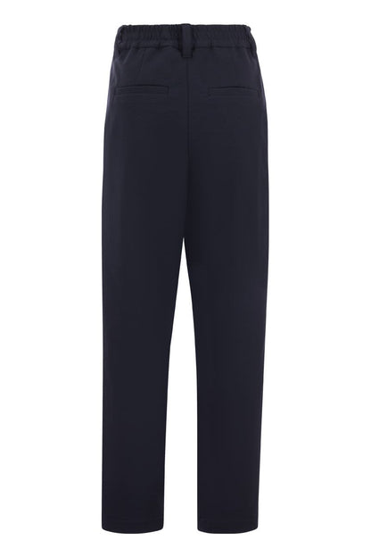 Baggy trousers in stretch cotton interlock Couture - VOGUERINI