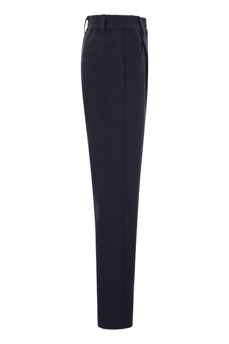 Baggy trousers in stretch cotton interlock Couture - VOGUERINI