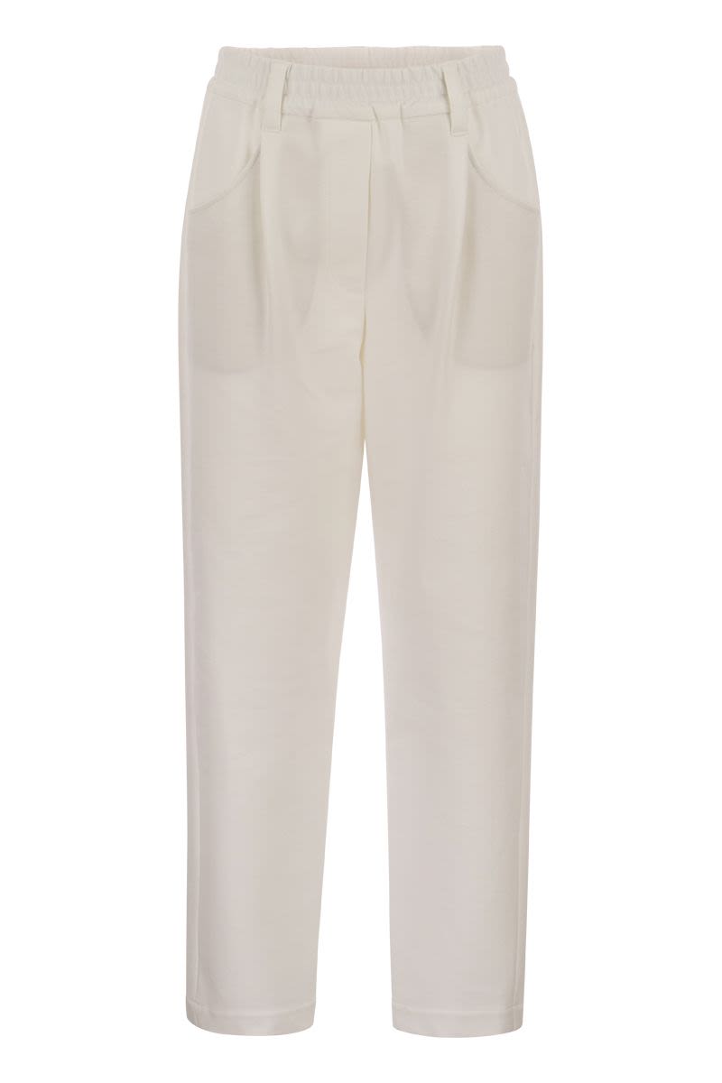 Baggy trousers in stretch cotton interlock Couture - VOGUERINI