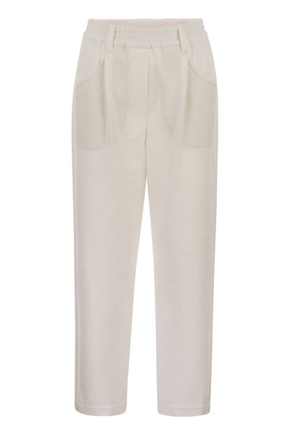 Baggy trousers in stretch cotton interlock Couture - VOGUERINI