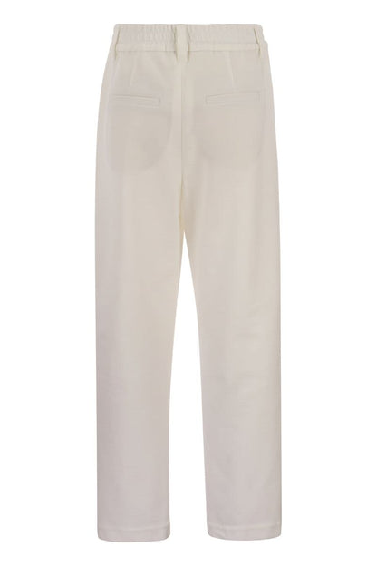 Baggy trousers in stretch cotton interlock Couture - VOGUERINI