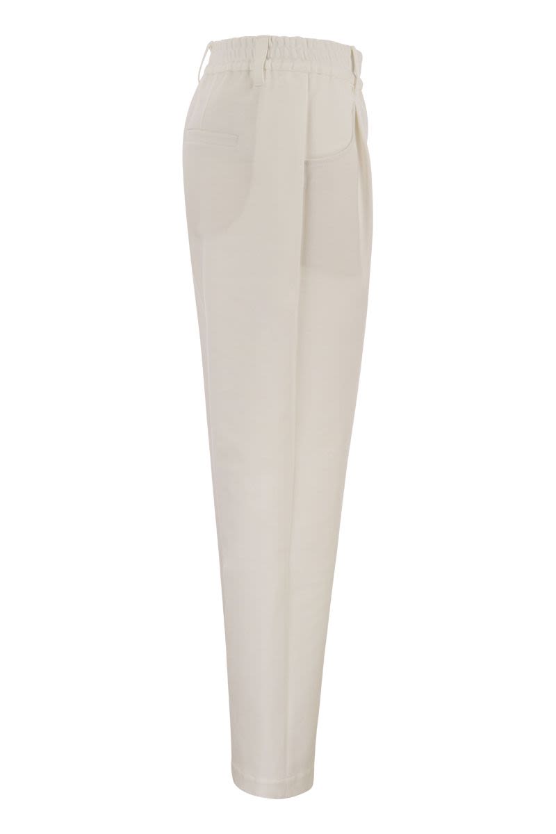 Baggy trousers in stretch cotton interlock Couture - VOGUERINI