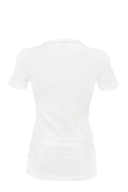 Stretch cotton jersey T-shirt with Monili - VOGUERINI