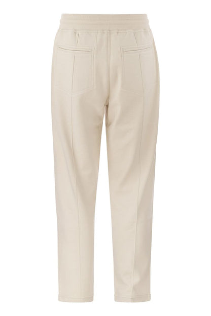 Techno cotton fleece trousers with crête - VOGUERINI