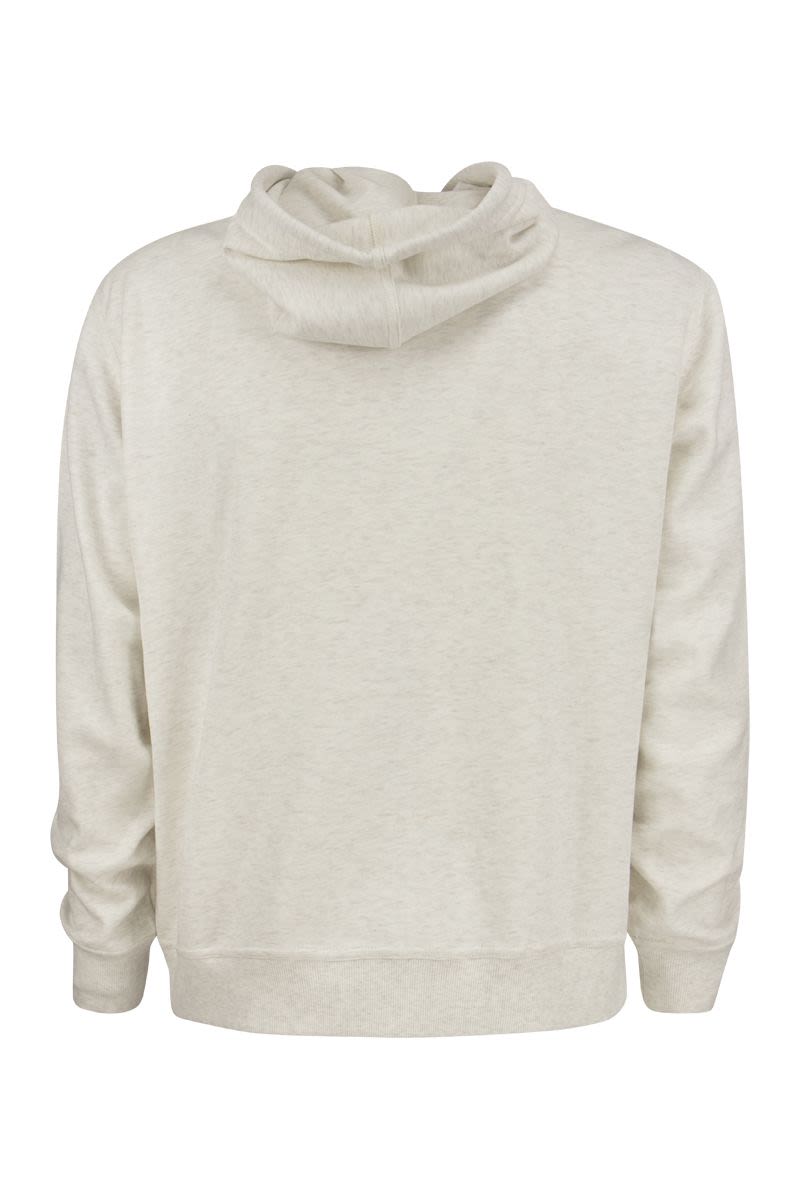 Hooded and zipped techno cotton fleece topwear - VOGUERINI