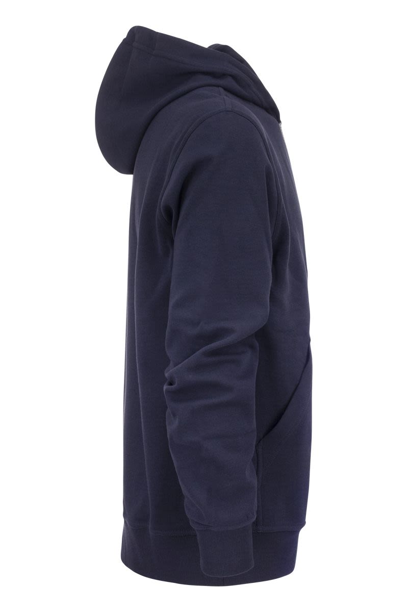 Techno Cotton Interlock Zip-Front Hooded Sweatshirt - VOGUERINI