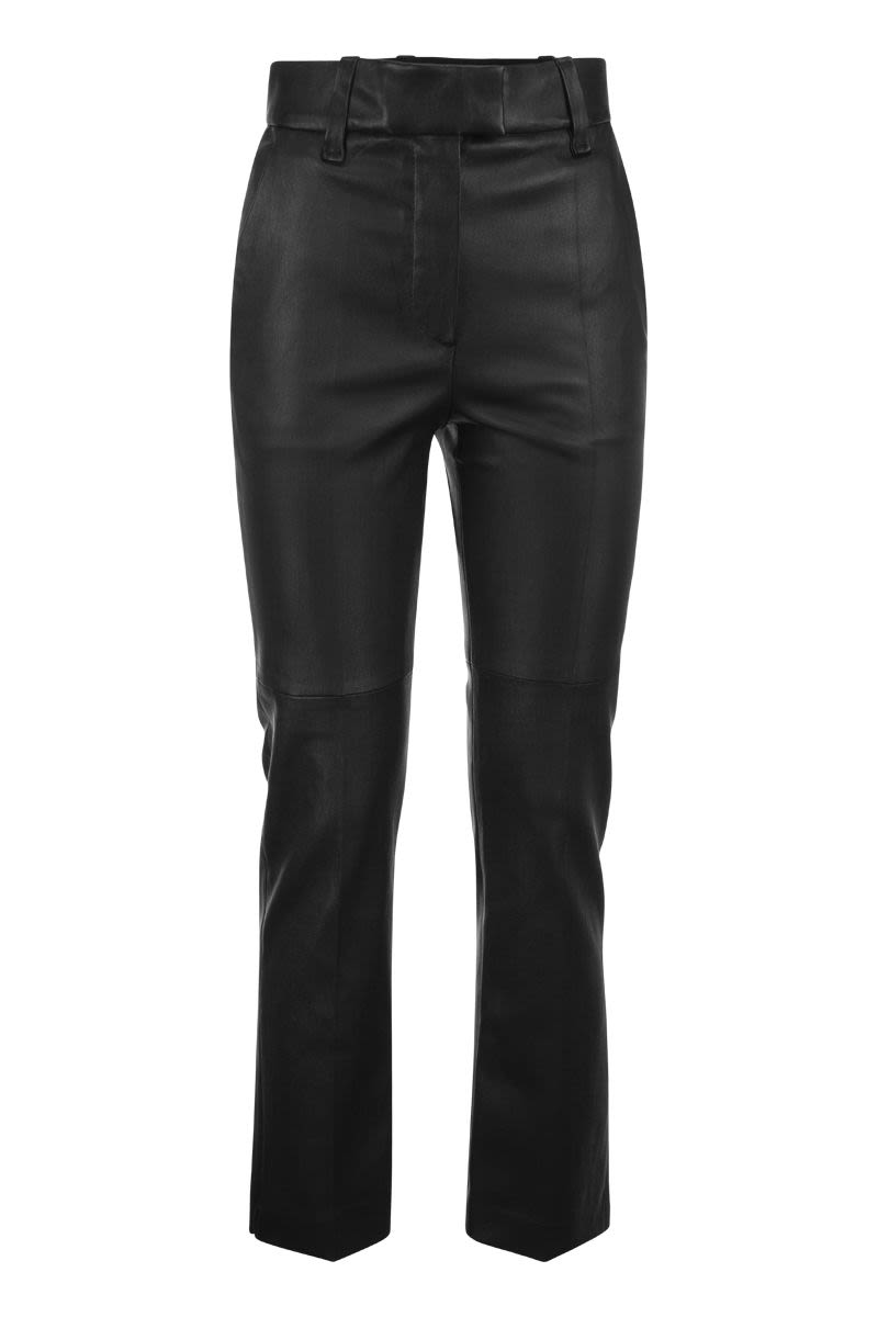 Stretch nappa leather cigarette trousers - VOGUERINI