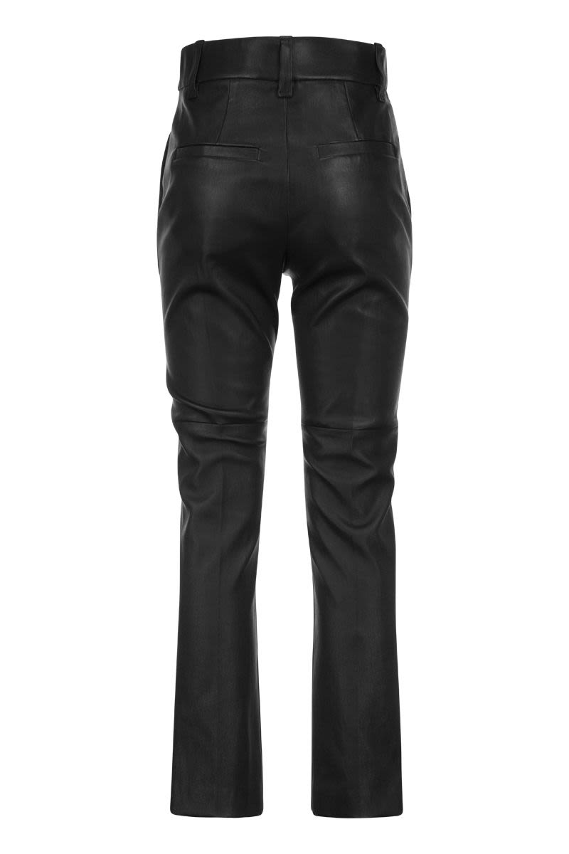 Stretch nappa leather cigarette trousers - VOGUERINI