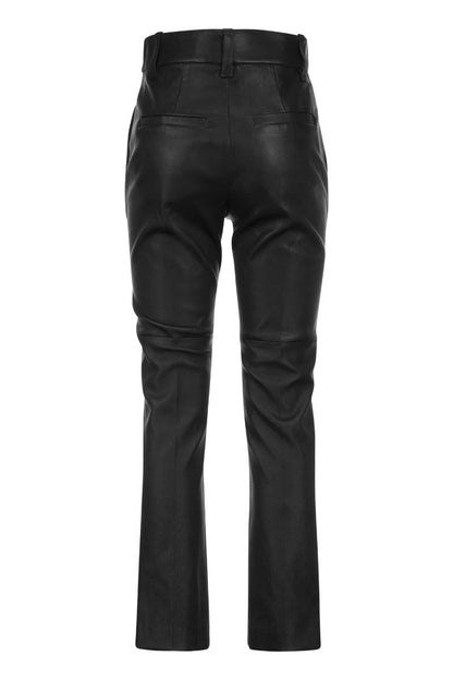 Stretch nappa leather cigarette trousers - VOGUERINI