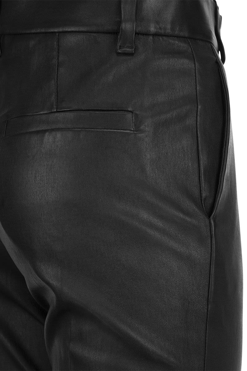 Stretch nappa leather cigarette trousers - VOGUERINI