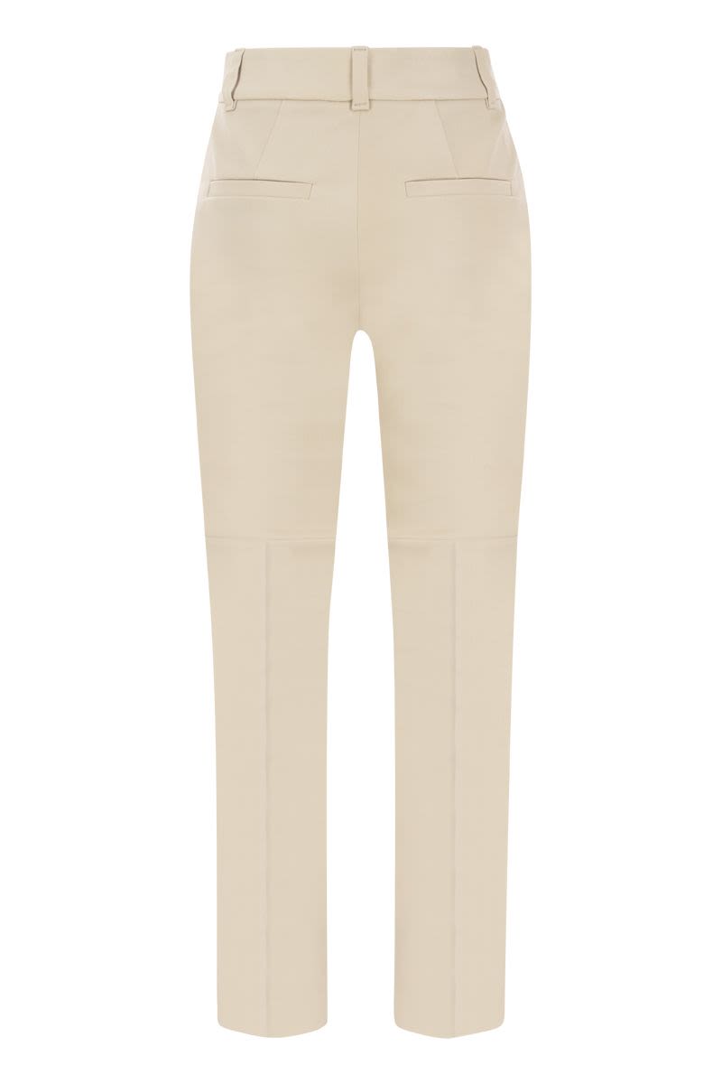 Stretch nappa leather cigarette trousers - VOGUERINI