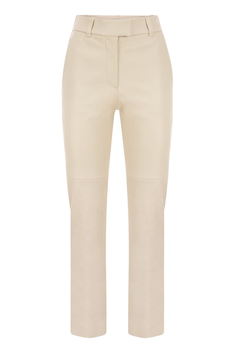 Stretch nappa leather cigarette trousers - VOGUERINI