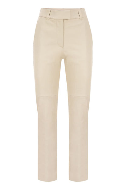 Stretch nappa leather cigarette trousers - VOGUERINI