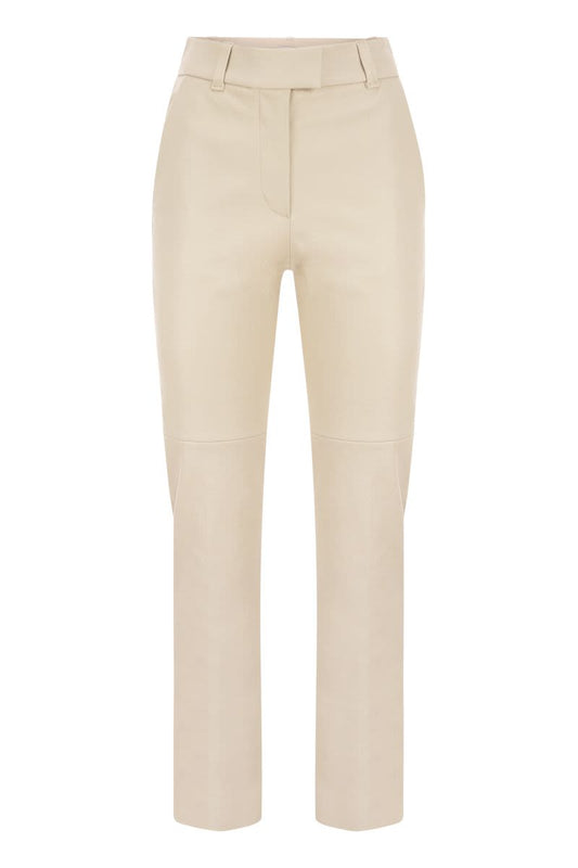 Stretch nappa leather cigarette trousers - VOGUERINI