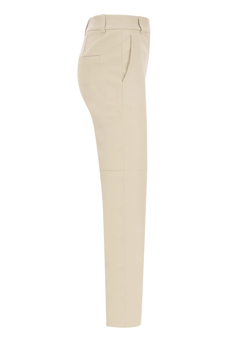 Stretch nappa leather cigarette trousers - VOGUERINI