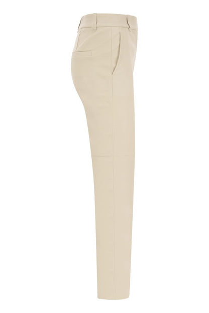 Stretch nappa leather cigarette trousers - VOGUERINI