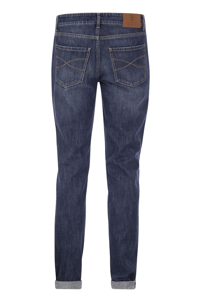 Five-pocket traditional fit trousers in lightweight denim - VOGUERINI