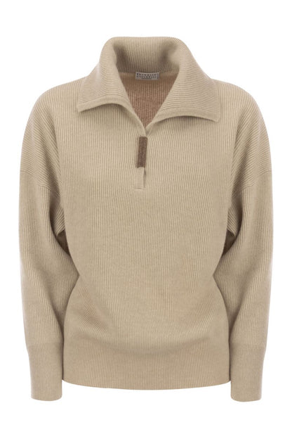 Cashmere sweater with shining detail - VOGUERINI