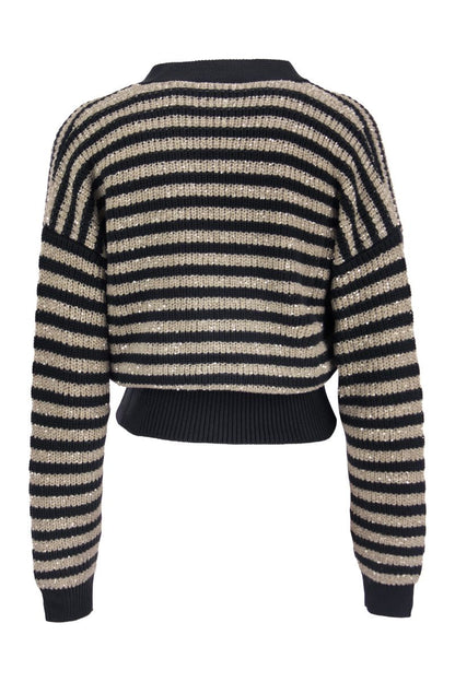 Cotton cardigan with Dazzling Stripes - VOGUERINI