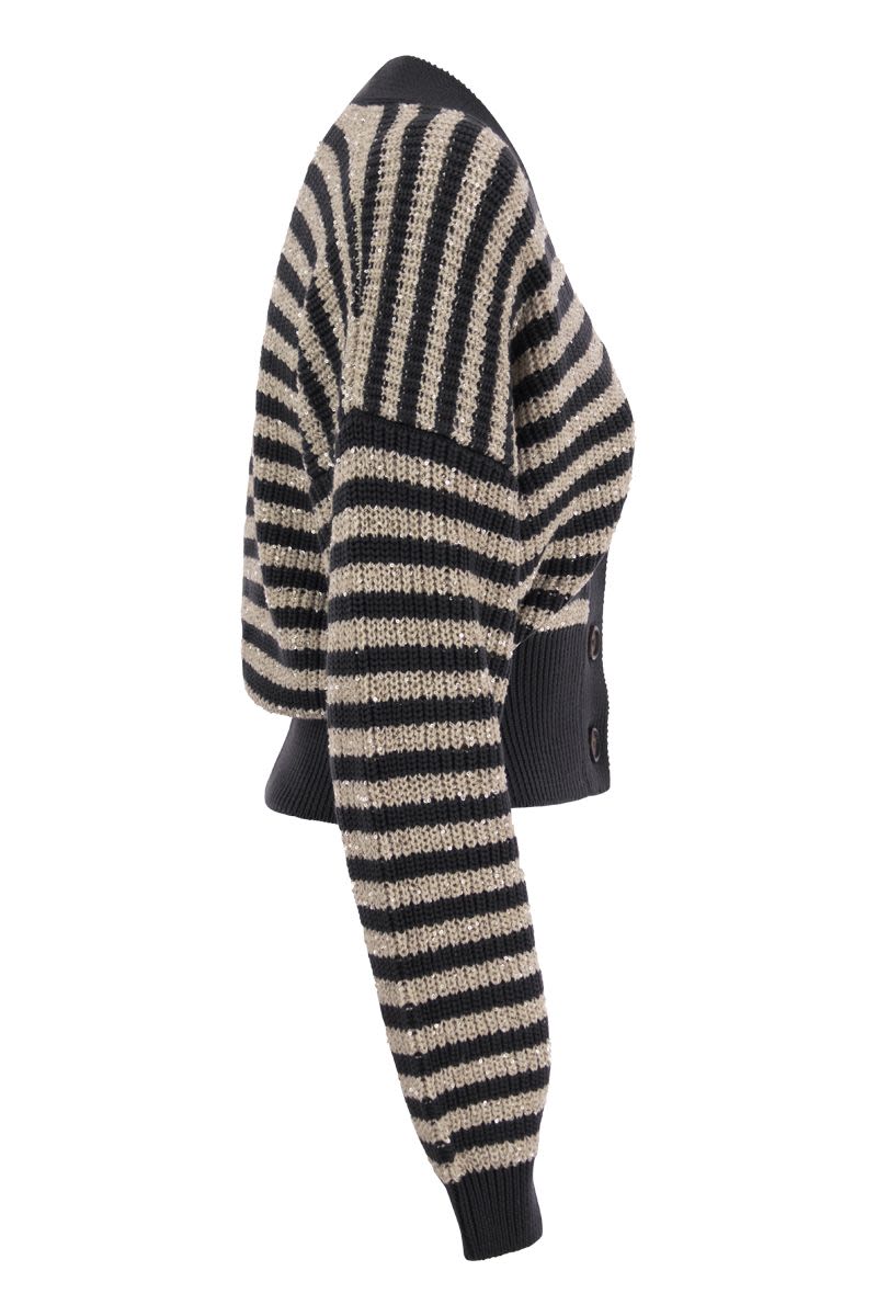 Cotton cardigan with Dazzling Stripes - VOGUERINI