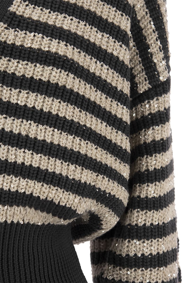 Cotton cardigan with Dazzling Stripes - VOGUERINI