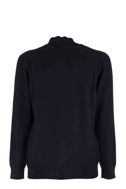 Cashmere turtleneck Sweater with zipper - VOGUERINI