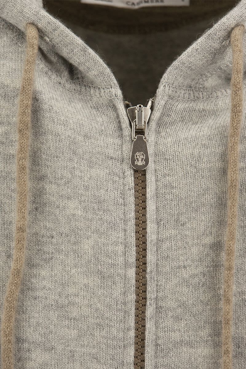 Cashmere sweatshirt-style cardigan with hood - VOGUERINI