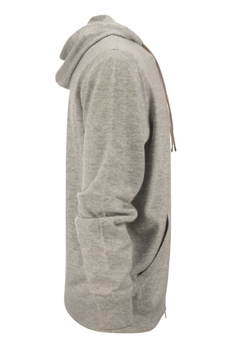 Cashmere sweatshirt-style cardigan with hood - VOGUERINI