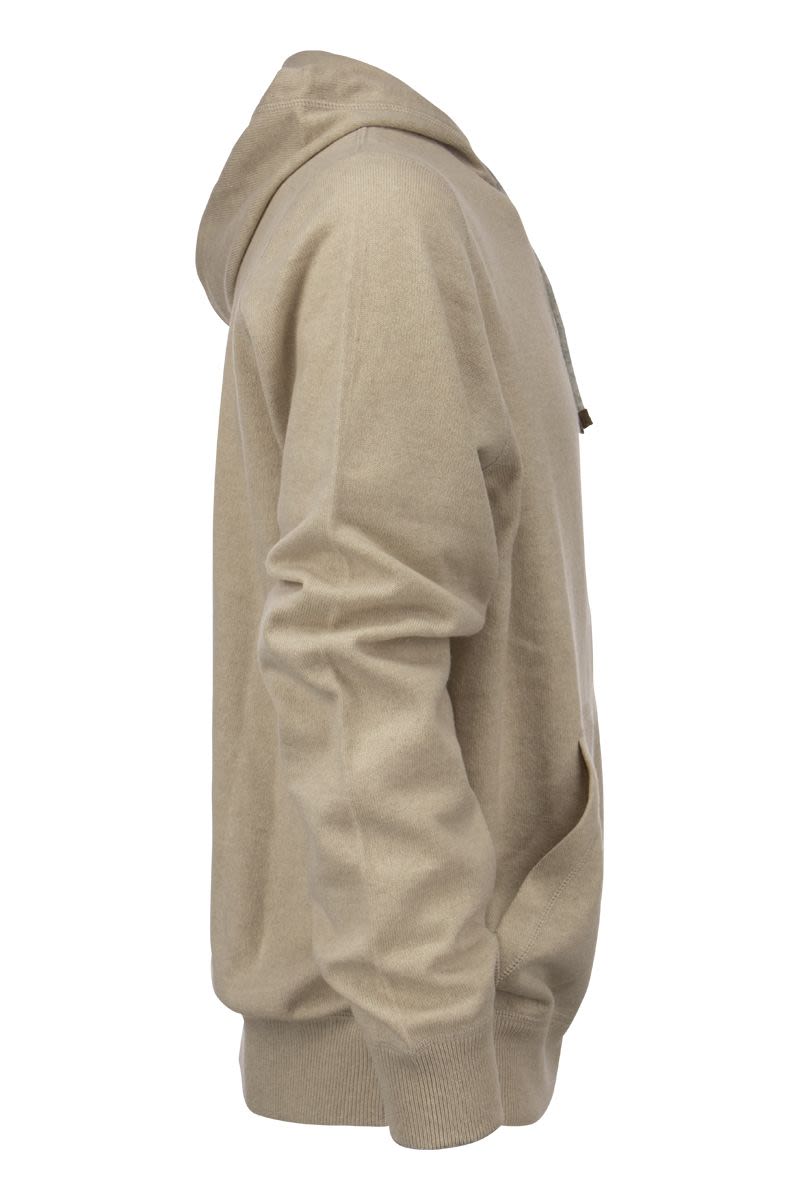 Cashmere sweatshirt-style cardigan with hood - VOGUERINI