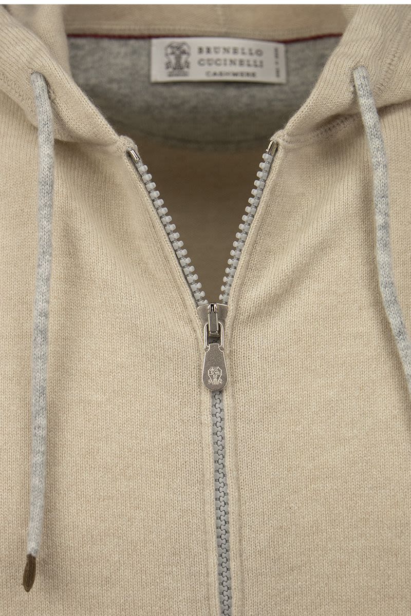 Cashmere sweatshirt-style cardigan with hood - VOGUERINI