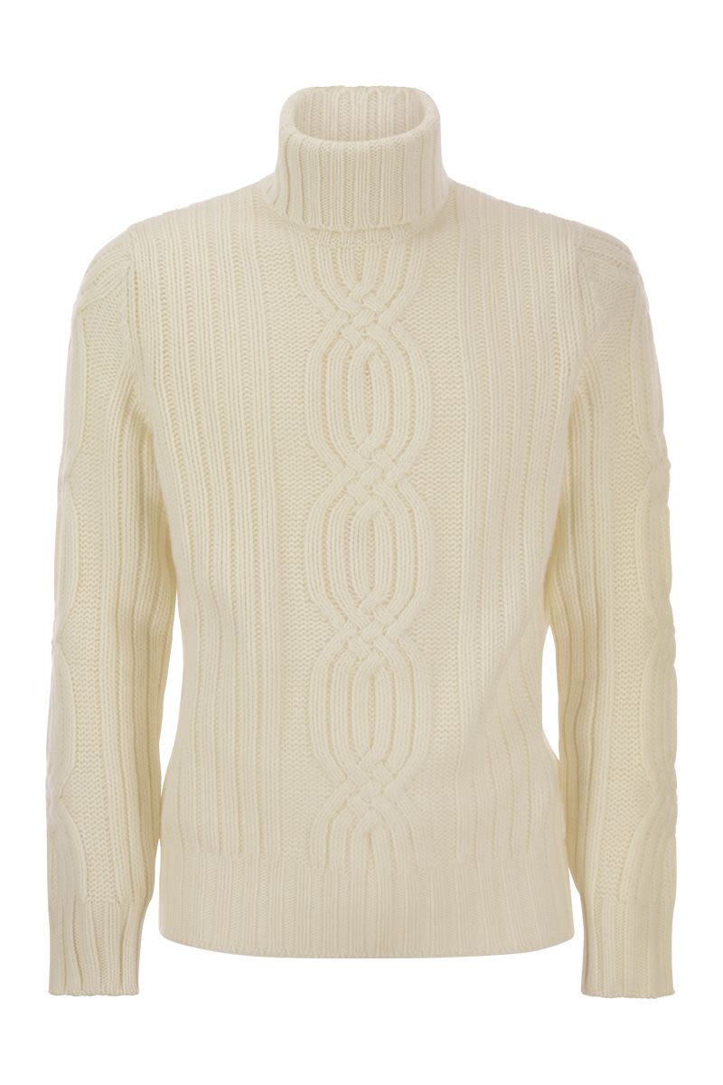 Braided cashmere turtleneck sweater - VOGUERINI