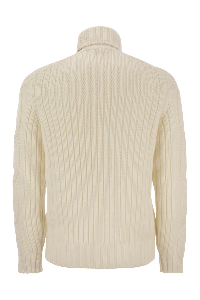 Braided cashmere turtleneck sweater - VOGUERINI