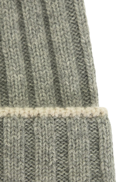 English rib cashmere knit Beanie - VOGUERINI