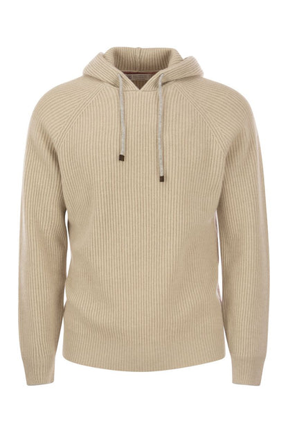 Sweatshirt style in cashmere rib - VOGUERINI